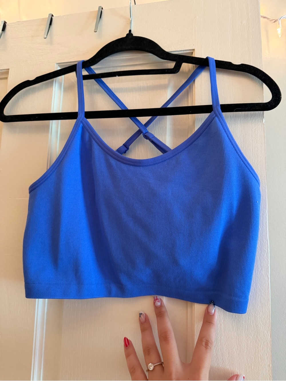 aerie Royal Blue Ribbed Strappy Tank Top